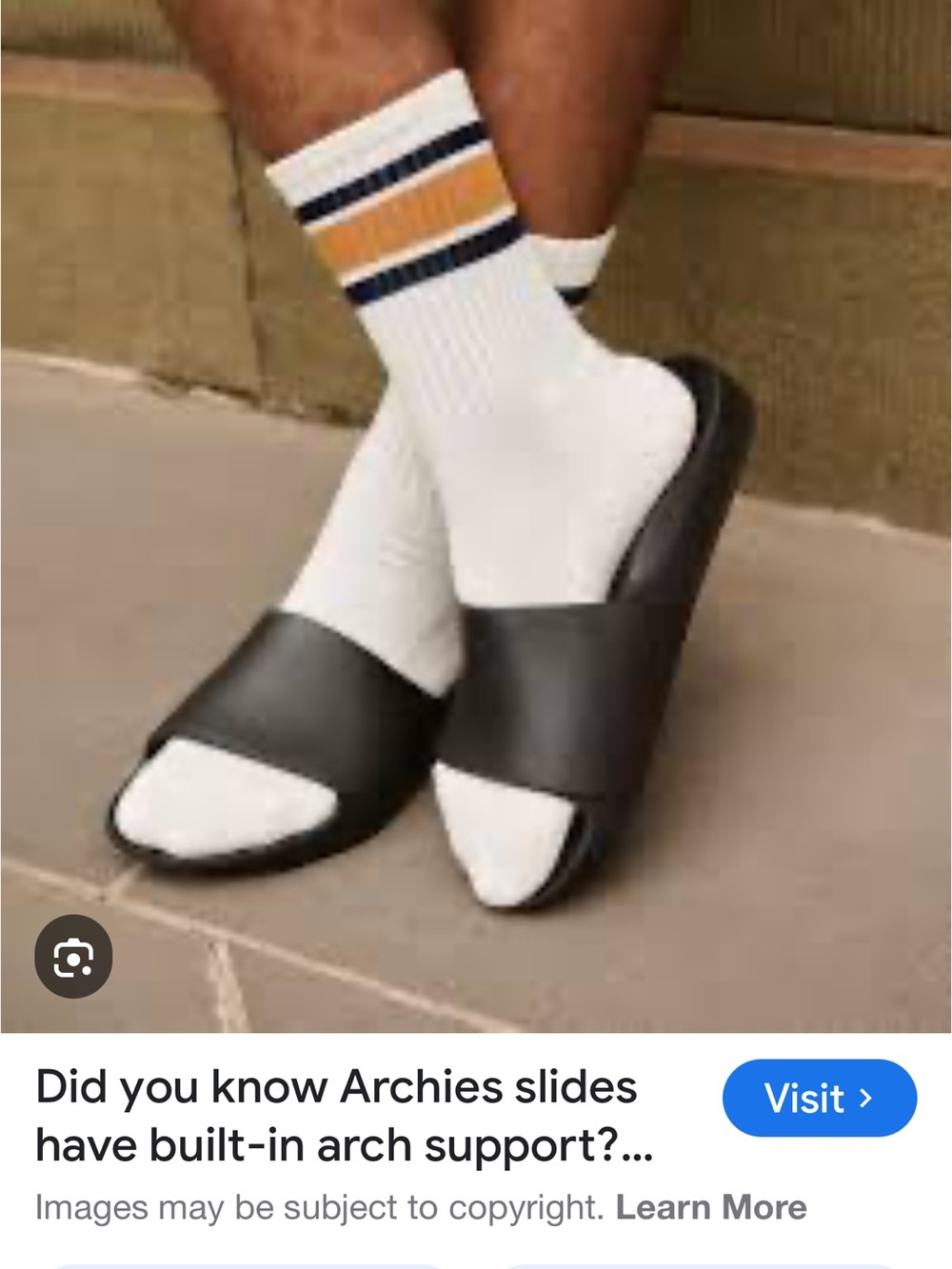 Women's White Arch Support Slide Women’s Sandals Size 9 - Picture 2 of 6